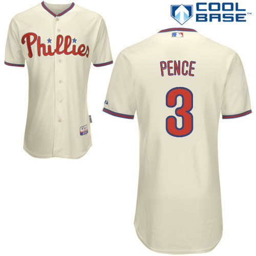 Best Quality Philadelphia Phillies 3 Hunter Pence Cream Cool Base MLB Jersey Baseball MLB Jerseys
